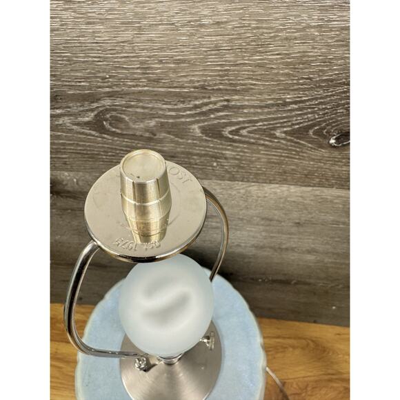 Uttermost Talima Blue Crackle Glaze Ceramic Table Lamp 29” Brushed Nickel - Picture 11 of 13